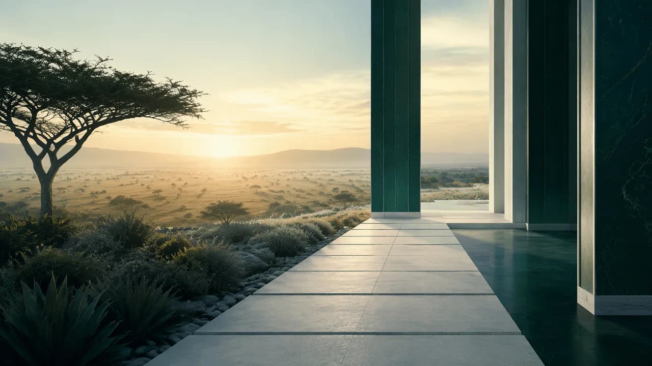 A GNLegal editorial illustration of a defined legal path beside an open landscape, representing legal certainty and constitutional values.